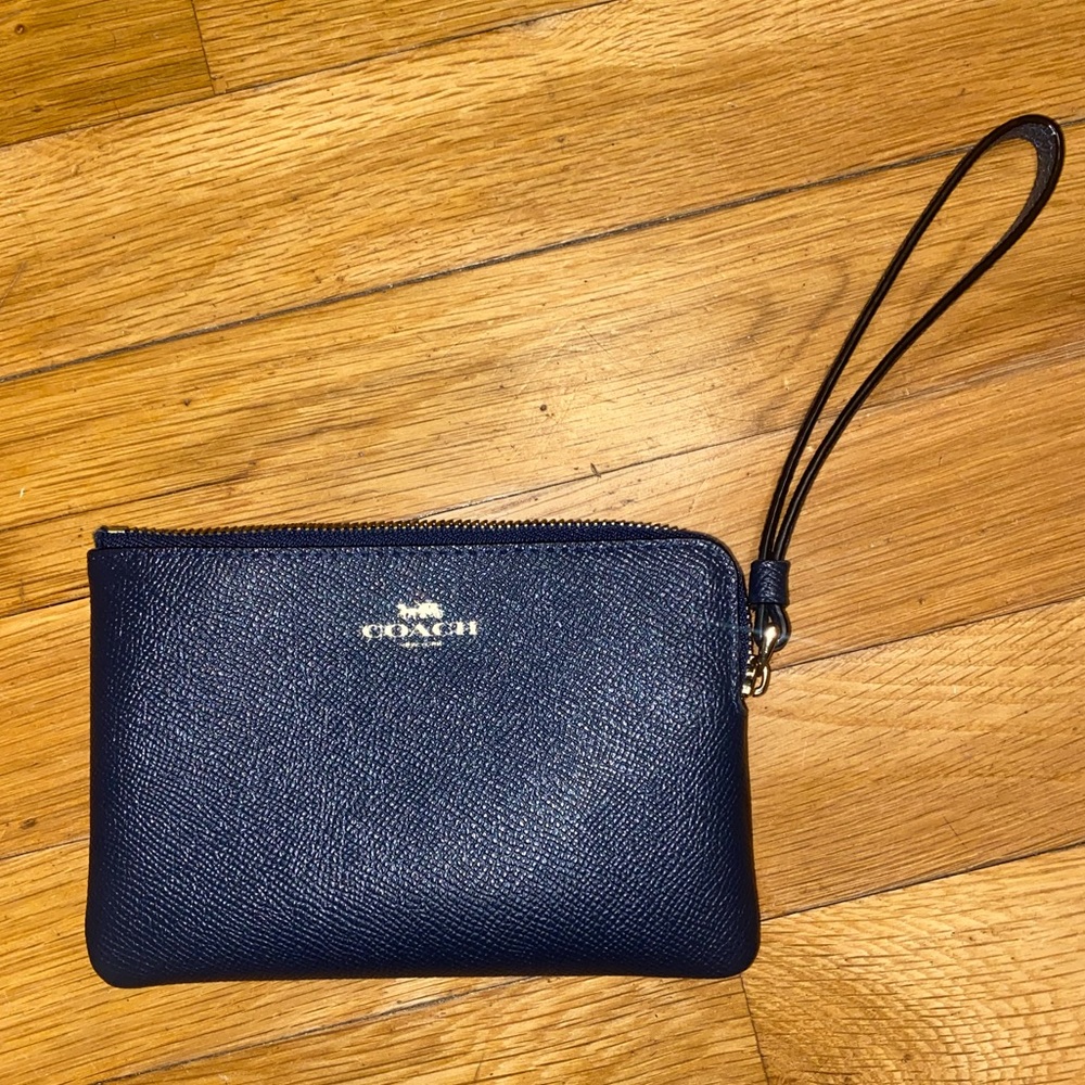 Navy Blue Coach Wristlet, Like New Condition!